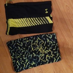 2 Sets of Boys Youth Under Armour Shorts, Yellow & Blue, Youth XL